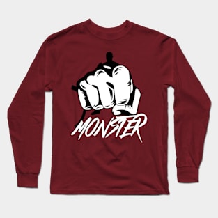 GYM Workout MONSTER white T-Shirt Long Sleeve T-Shirt